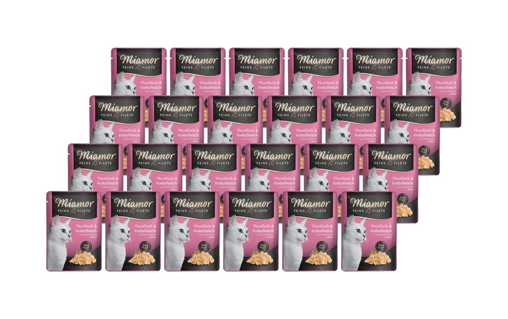 Miamor Alimentation humide Filets fins de thon & écrevisses en gelée, 24 x 100 g