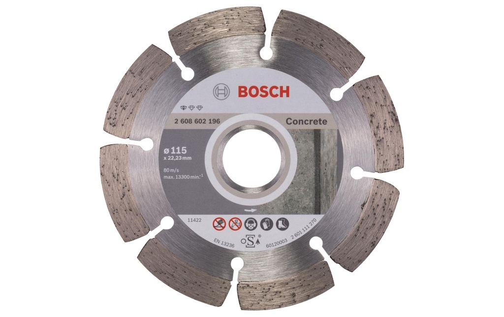 Bosch Professional Disque à tronçonner diamanté Standard for Concrete, 115 x 1.6 x 10 mm