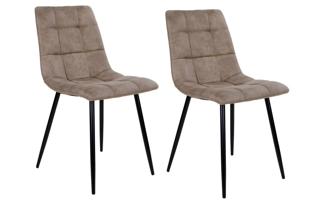 House Nordic Chaise Middelfart 2 pièces, 86 x 55 cm, Noir/Brun clair