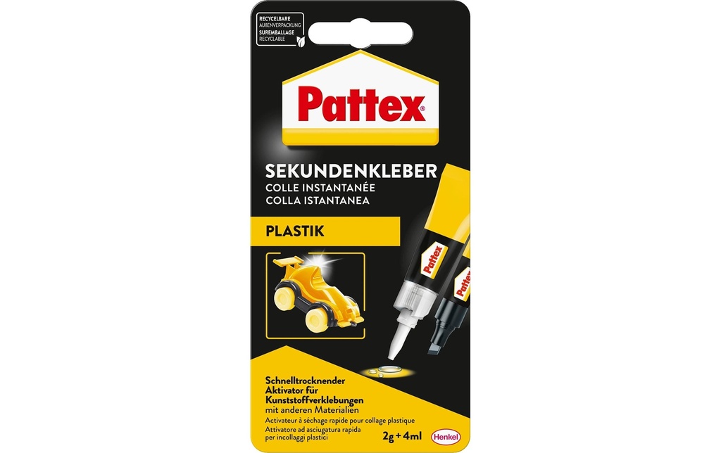 PATTEX Colle rapide Plastix 2g (2 pces)