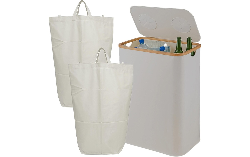 relaxdays Bacs de recyclage 170 L Beige