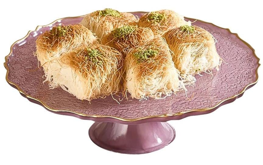 Hermia Plateau à gâteau Goblen velvet Doré/Rose
