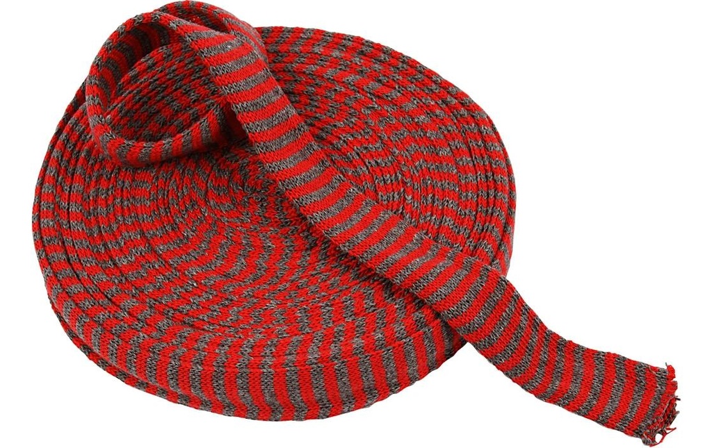 Creativ Company Tuyau tricoté 10 m, Gris/Rouge