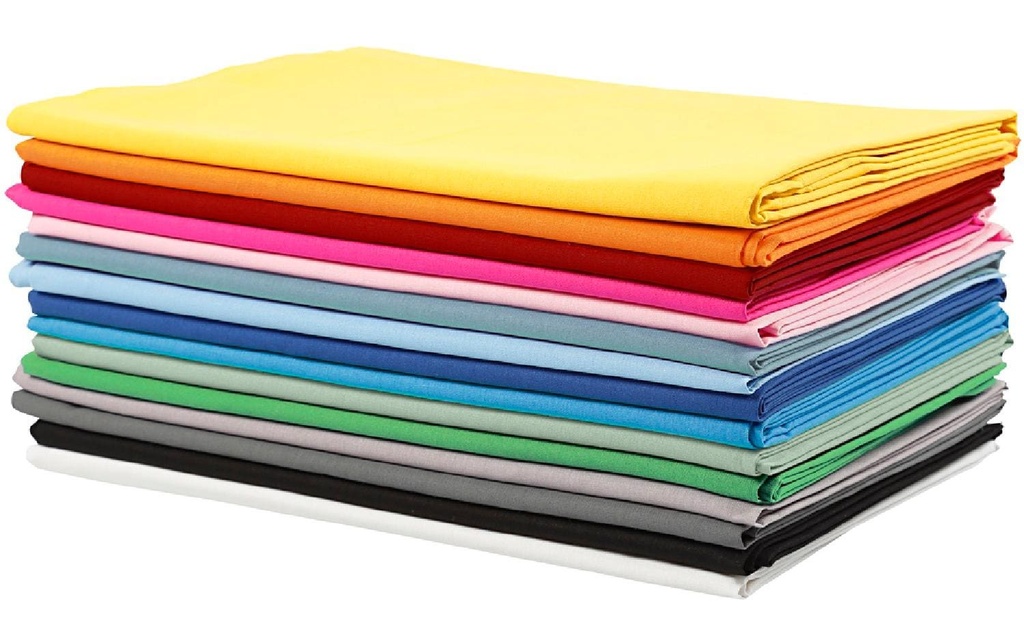 Creativ Company Tissu Uni 140 g, couleurs assorties, 15 sortes