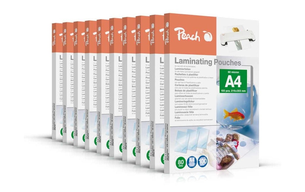 Peach Film de plastification A4, 80 µm, 1000 Pièce/s, Sans