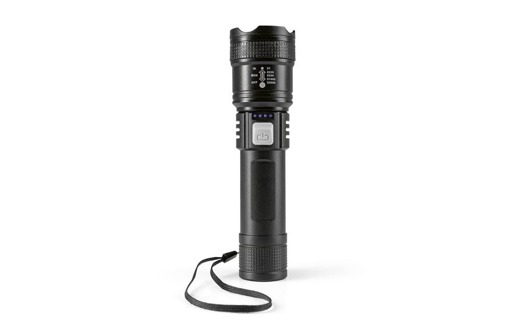 EASYmaxx Lampe de poche rechargeable 3.7 V noir, câble USB inclus