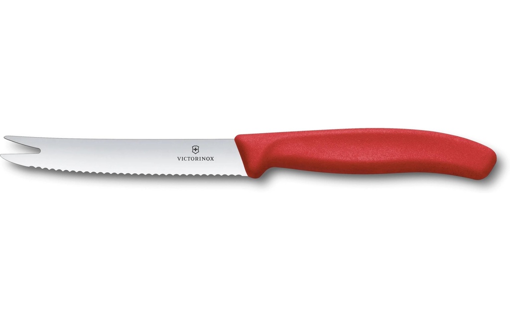 Victorinox Couteau à fromage Swiss Classic, 11 cm, pointe de fourchette, rouge