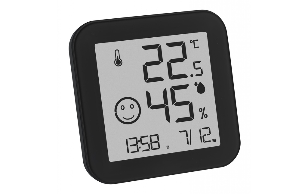TFA Dostmann Thermo/hygromètre Numérique, Black & White, Noir