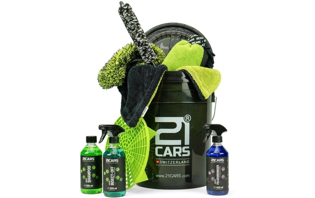 21CARS Kit de lavage voiture Édition noire