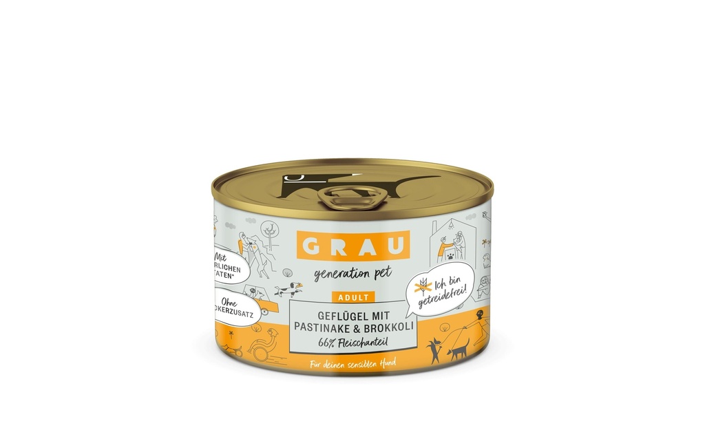 Grau Alimentation humide Volaille, panais, brocoli 200 g