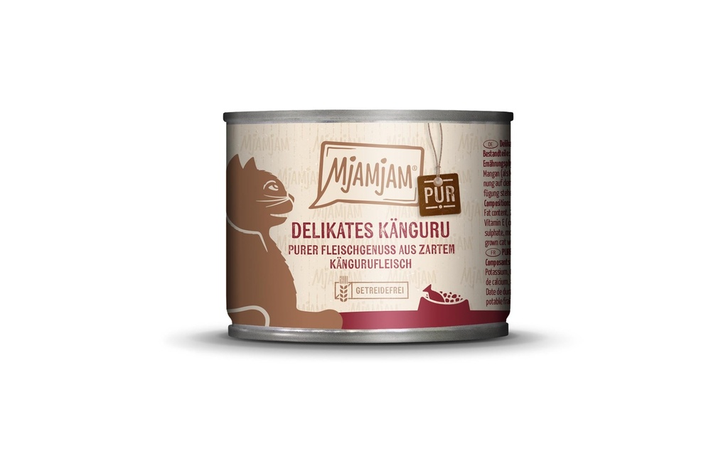 Mjamjam Alimentation humide Boîte de kangourou pur, 200 g