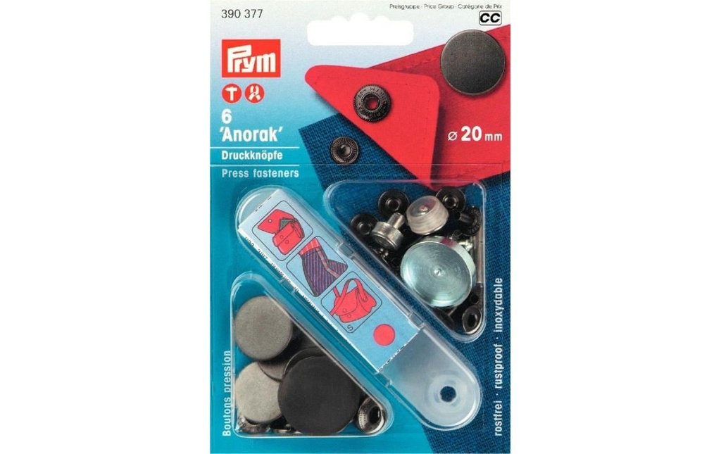 Prym Boutons poussoirs Anorak Bruni mat, 20 mm