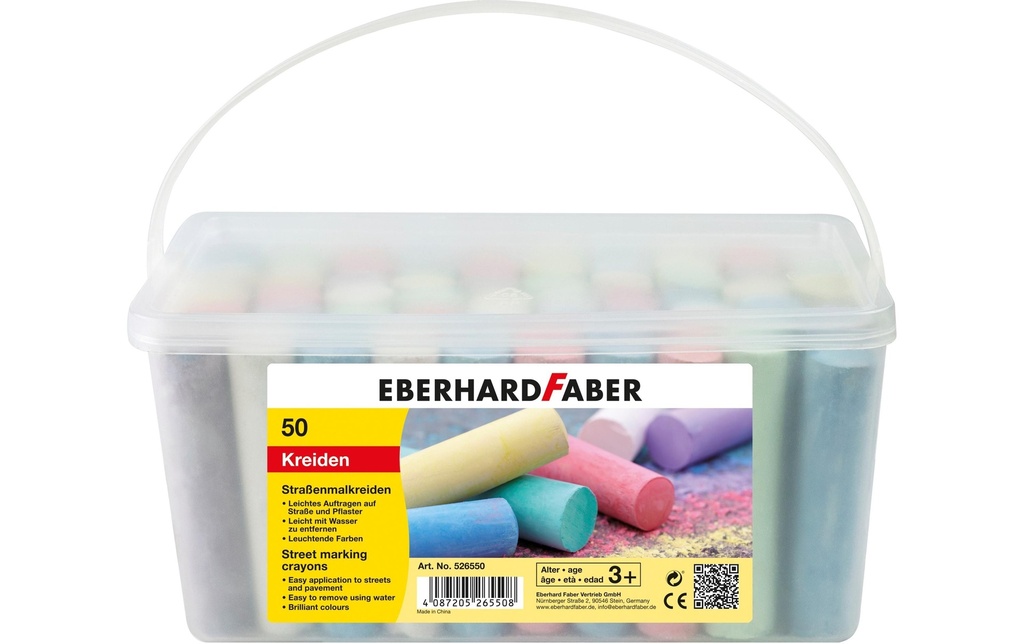 Eberhard Faber Craie de rue en seau, 50 pièces