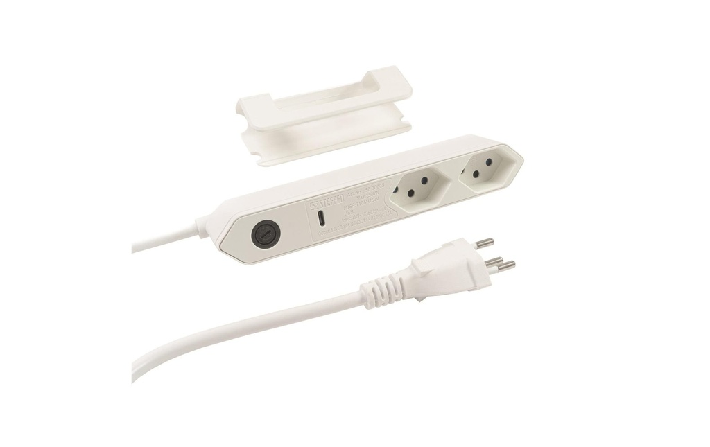 STEFFEN Prise multiple av.USB-C blanc