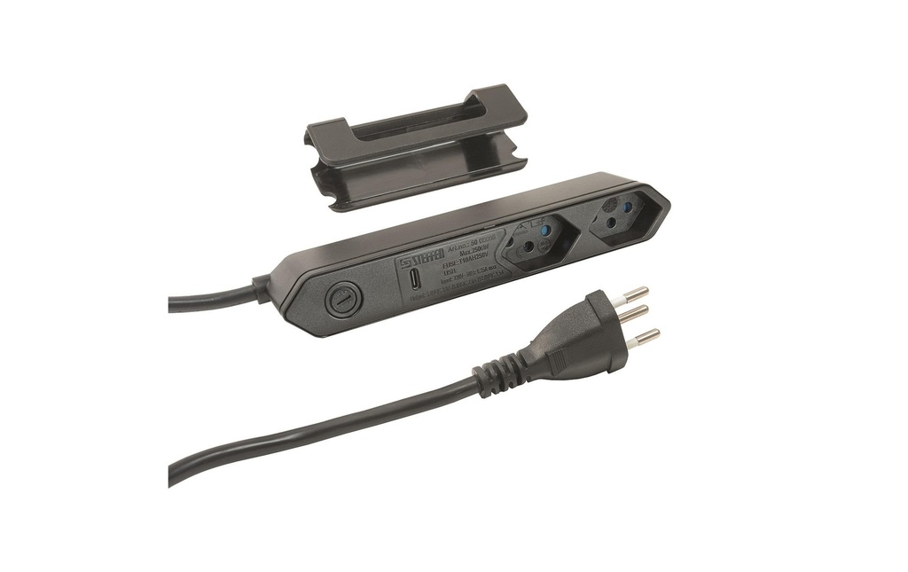 STEFFEN Prise multiple av.USB-C noir