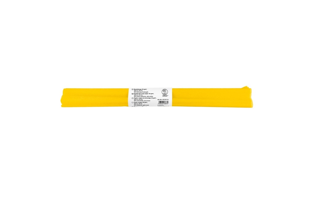 URSUS Papier crêpe 50 cm x 2,5 m, 32 g/m², jaune foncé