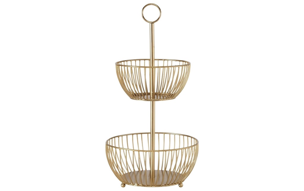 Boltze Plat de présentation étagé Malibu Doré, 50.5 cm