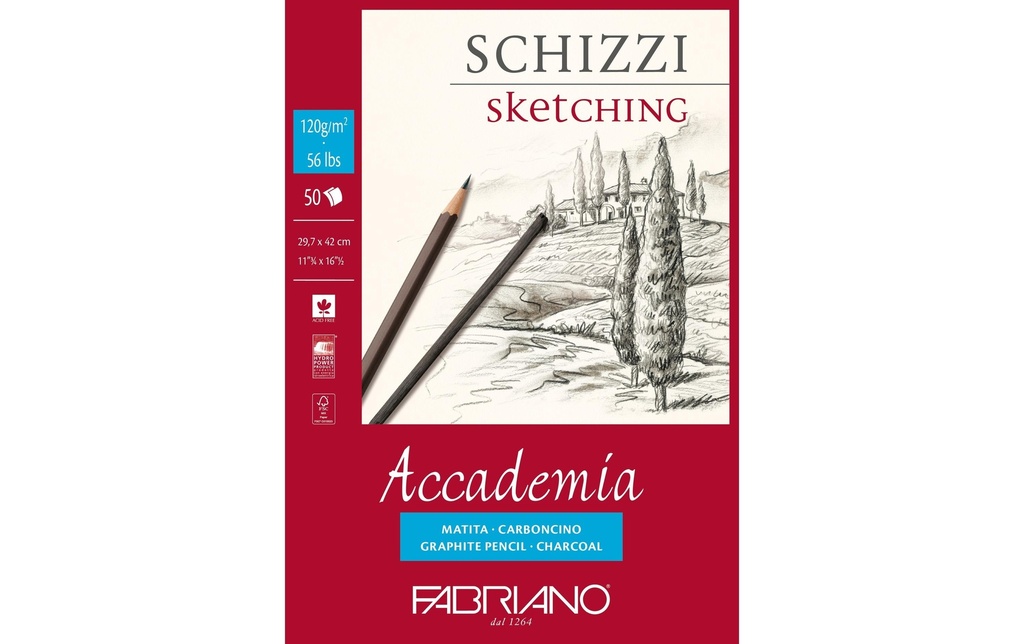 Fabriano Carnet de dessin Sketching A3, 50 feuilles