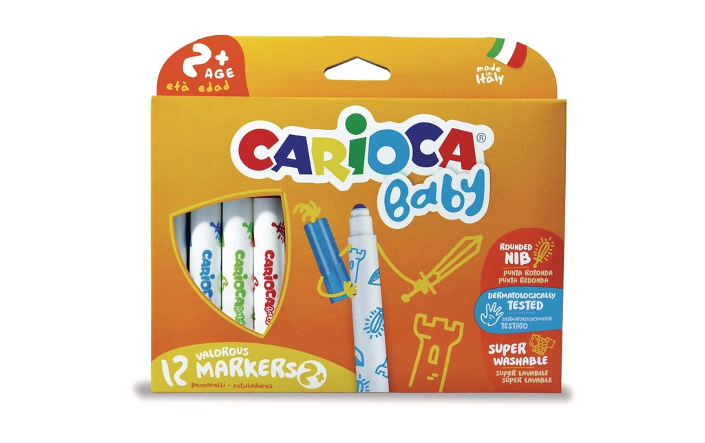[560428014] Carioca Feutres de coloriage Baby 2+ 12 pièces, multicolores