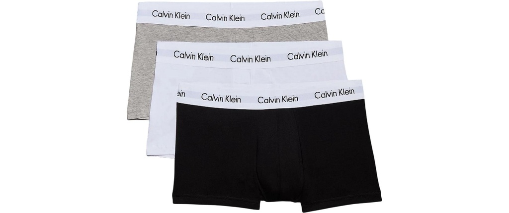 Calvin Klein Wäsche 3P Low Rise Trunk Blanc/Noir/Gris, XL