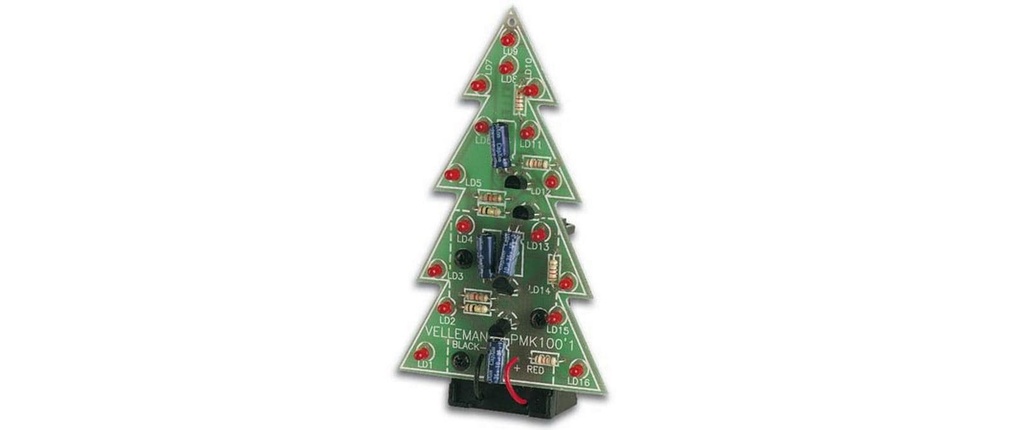 Whadda Kits de montage Arbre de Noël avec des LED clignotantes