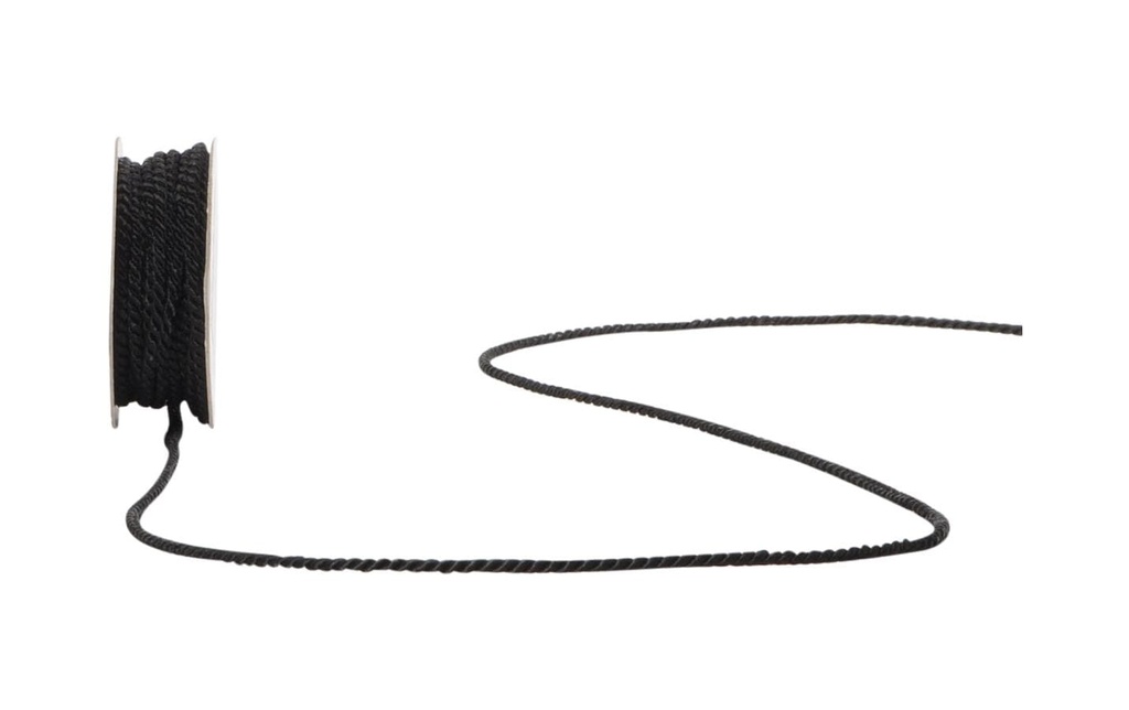 Spyk Cordon Cordon de soie 2.5 mm x 5 m, Noir