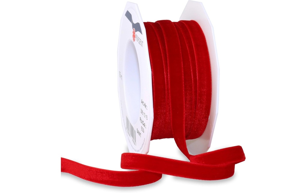 Pattberg Ruban cadeau Velours 10 mm x 15 m, Rouge