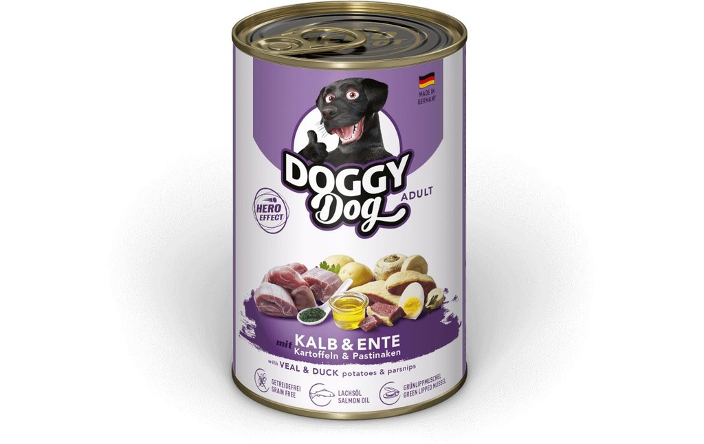 DOGGY Dog Alimentation humide Veau & Canard Adult 400 g