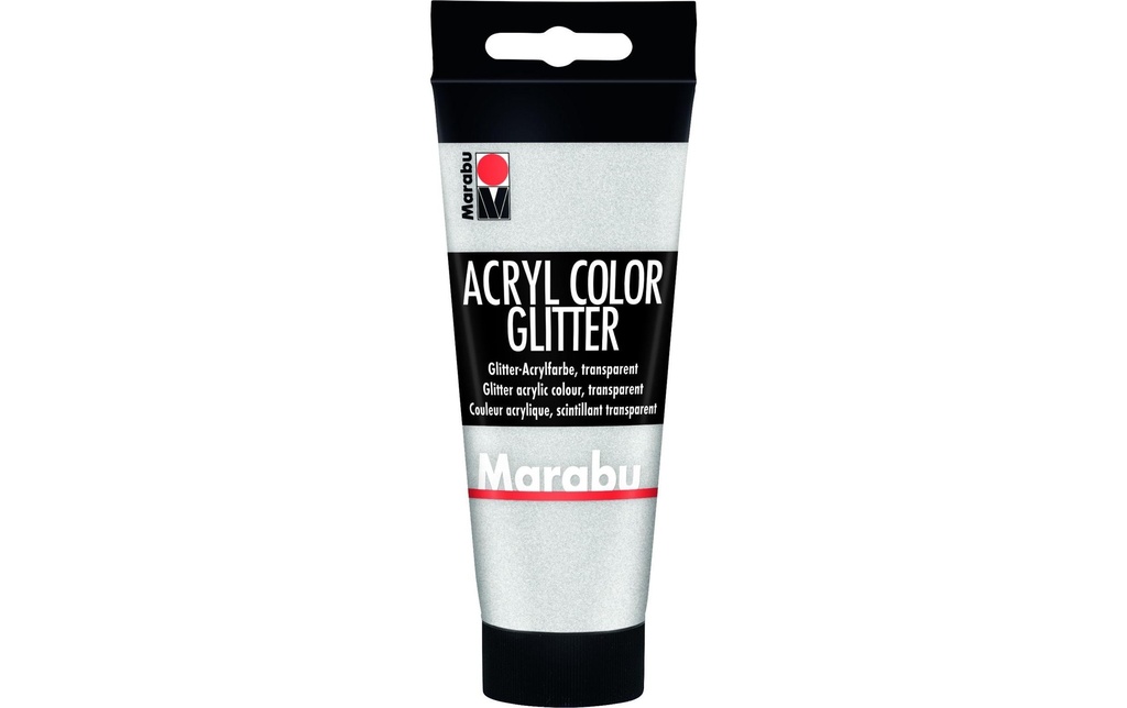Marabu Peinture acrylique Acryl Color Glitter Argent Transparent
