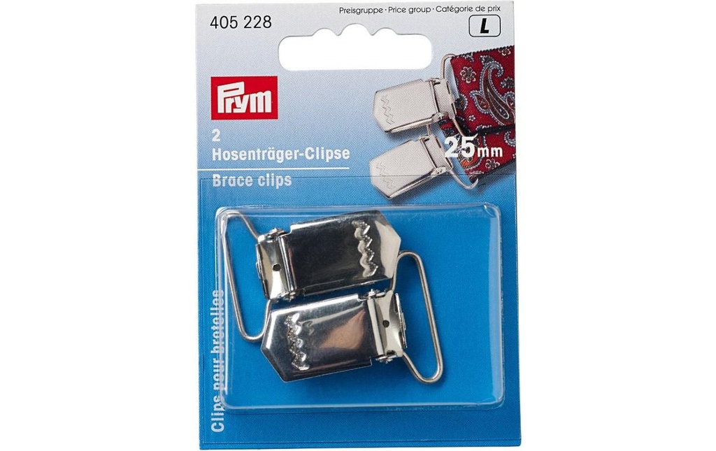 Prym Clips pour bretelles 25 mm, argent