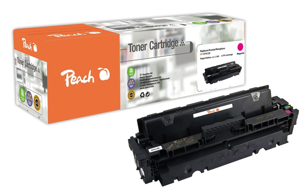 Peach Toner pour HP Nr. 410X (CF413X) Magenta