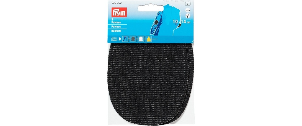 Prym Raccommodages 10 x 14 cm Jeans noir, 2 Pièce/s