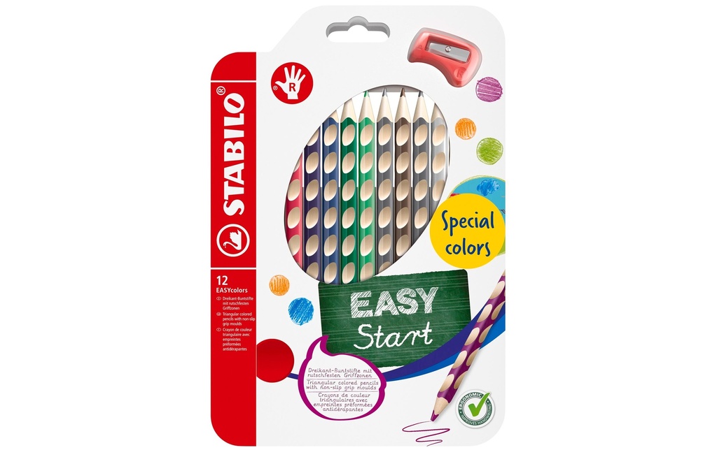 STABILO Crayons de couleur EASYcolors Étui de 12
