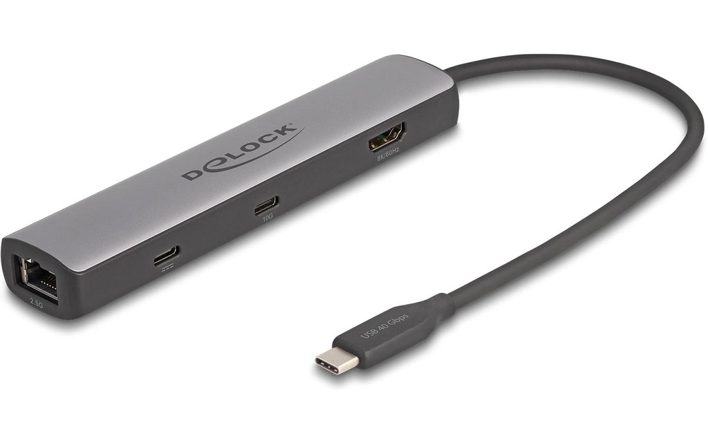Delock Station d'accueil USB-C HDMI/USB 10 Gbps/2.5 Gigabit LAN/PD 3.0