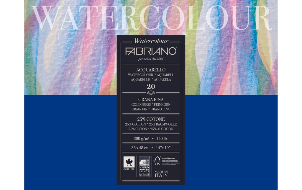 FABRIANO Bloc dessin Watercolour 36x48 (20 pces)