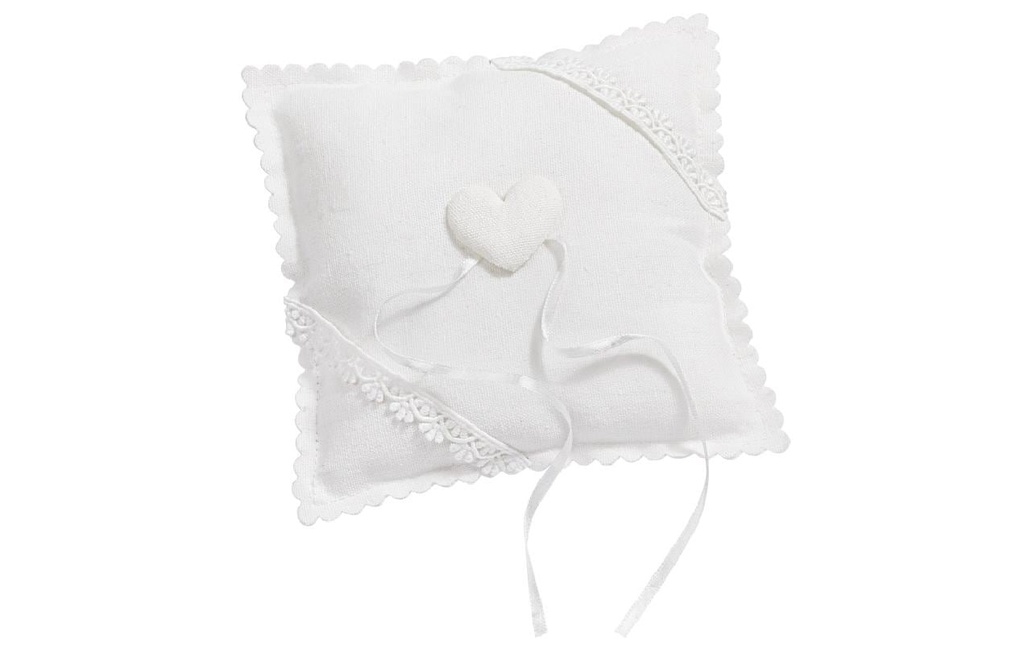 HobbyFun Accessoires de mariage Coussin pour anneau 14 cm, blanc