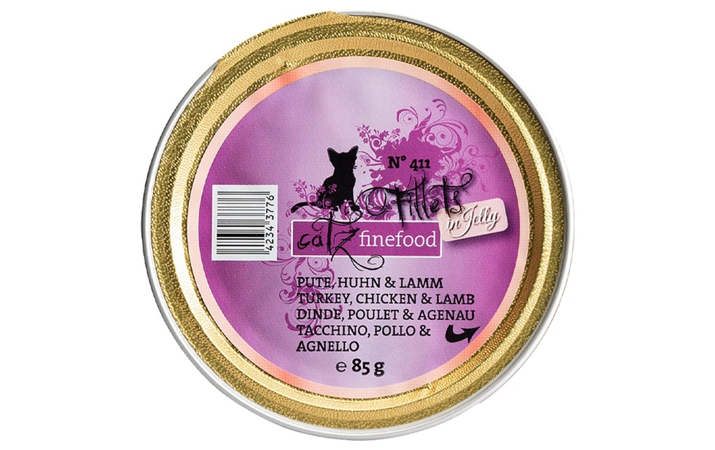 catz finefood Alimentation humide Fillets No.411 Dinde, poulet & agneau, 85 g