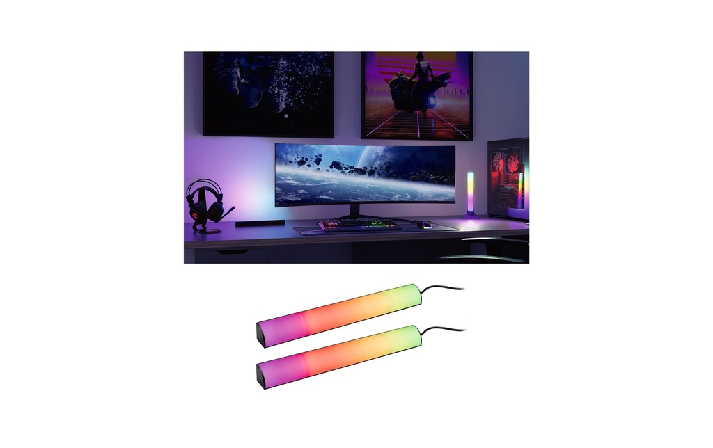 Paulmann EntertainLED Lightbar Dynamic RGB, 30 cm, Noir, Lot de 2