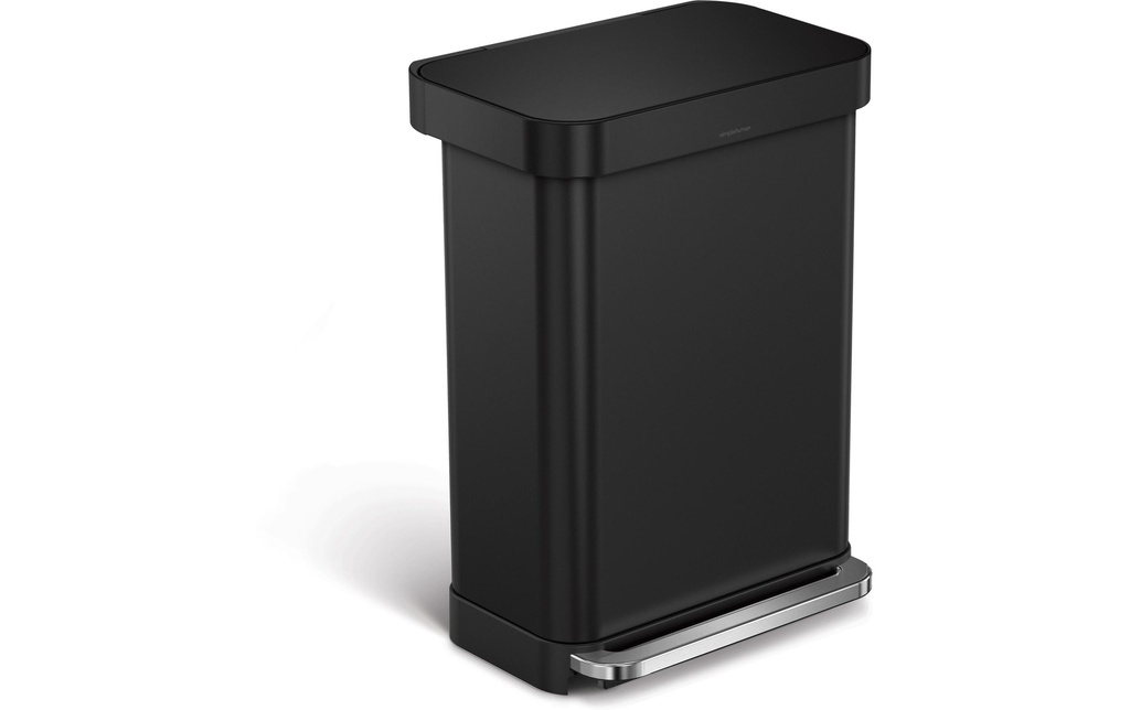 Simplehuman Poubelle à pédale 55 l, Noir mat