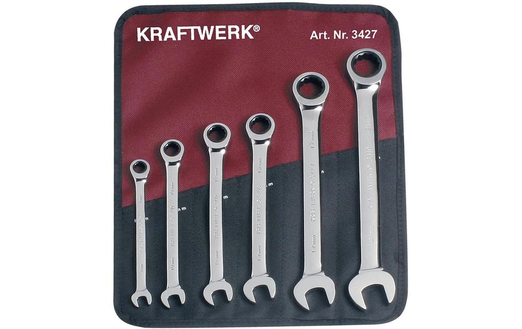 Kraftwerk Jeu de clés à cliquet 8 - 19 mm, 6 pièces