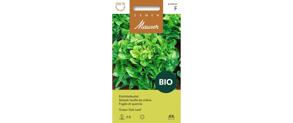 Samen Mauser Semence Laitue feuille de chêne BIO Green Oak Leaf