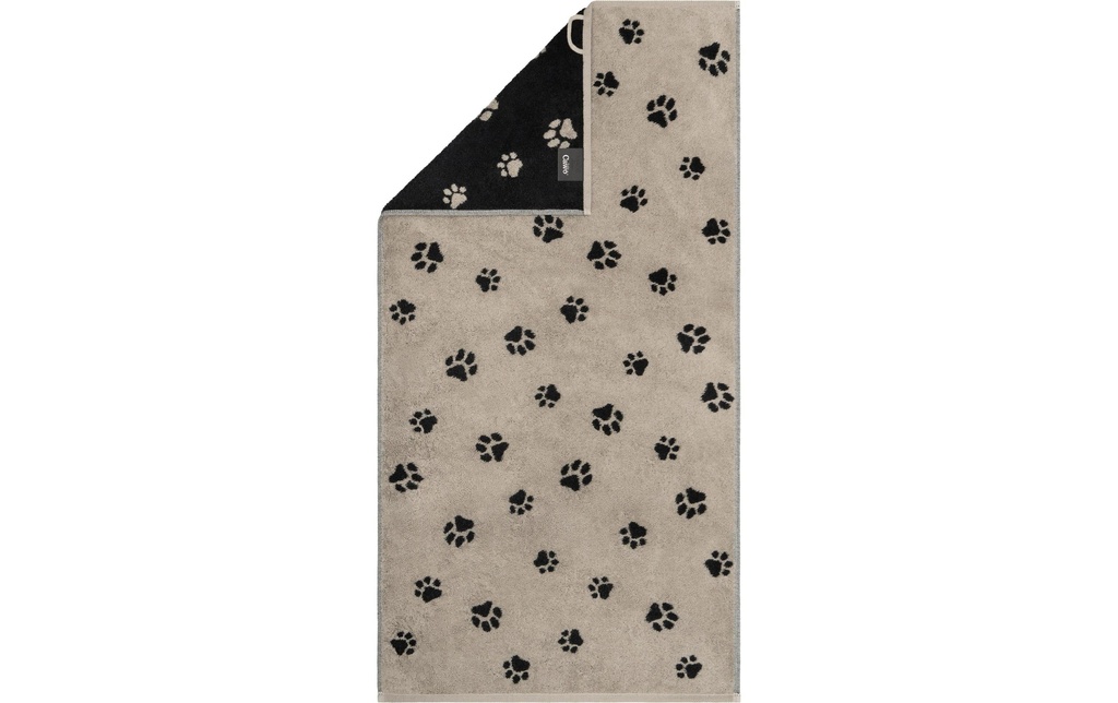 Cawö Serviette We Love Dogs Paws, 50 x 100 cm, noir
