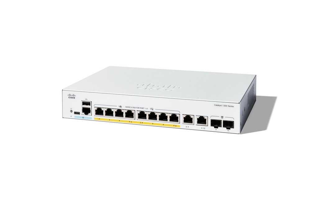 Cisco PoE+ Switch Catalyst C1300-8FP-2G 10 ports