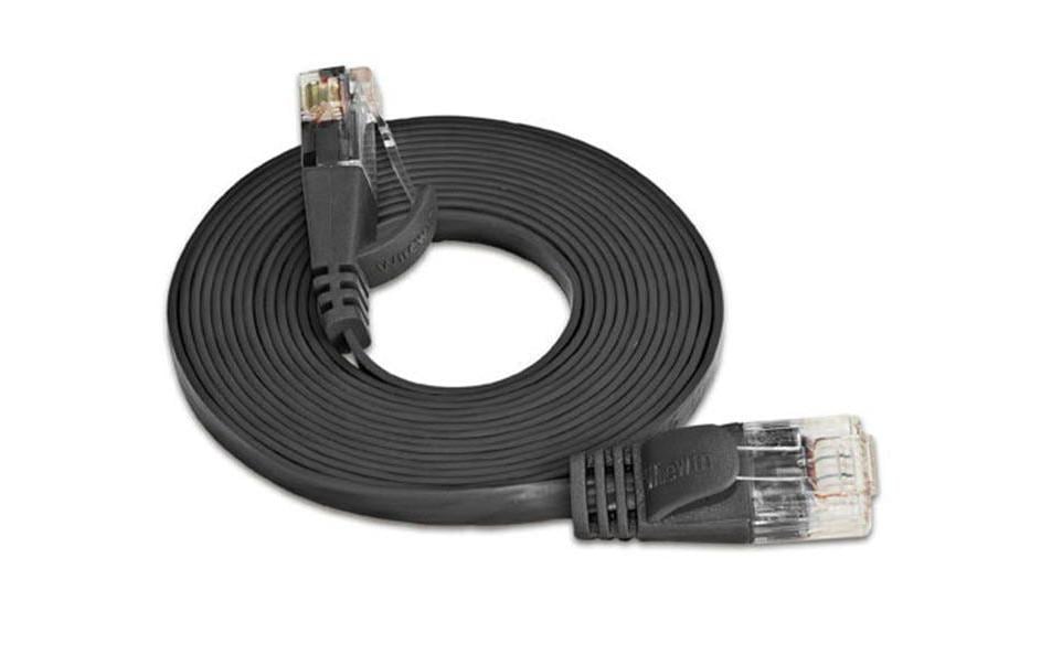 SLIM Câble patch slim RJ-45 - RJ-45, Cat 6, STP, 25 m, Noir
