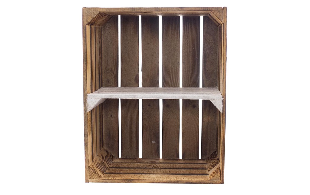 Holz Zollhaus Caisse au bois avec plancher intermédiaire flambé, blanc