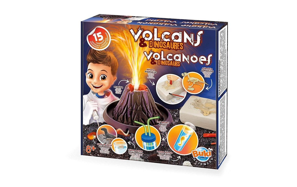 Buki Boîtes d’expérimentation Volcans et dinosaures