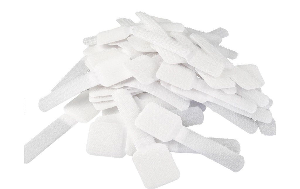Label-the-cable Supports de câble auto-agrippant WALL STRAPS 3 x 9 cm Blanc, 50 pièces
