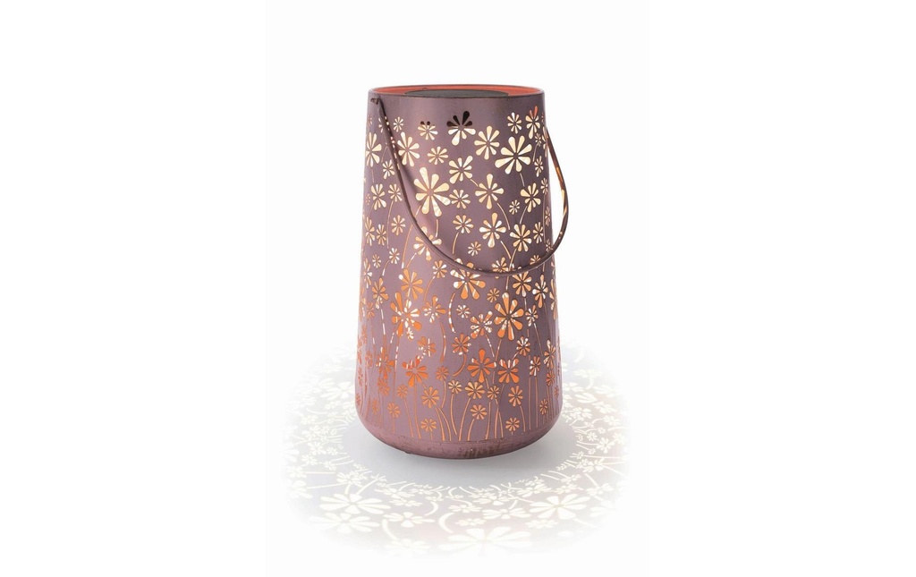 STT Lanterne Solar Antic Daisy, Ø 28 x 46 cm, rose sombre