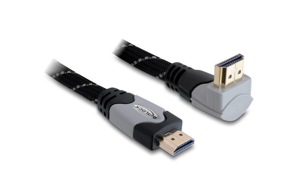 Delock Câble coudé en haut HDMI - HDMI, 1 m, Gris