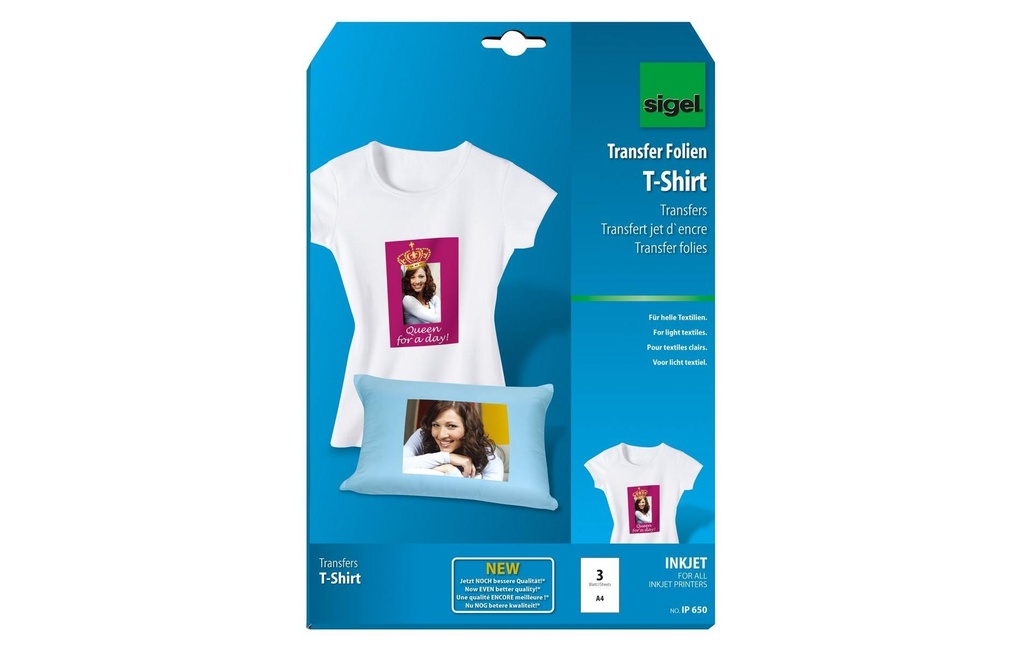 Sigel Film de transfert pour les textiles légers, A4, Multicolore